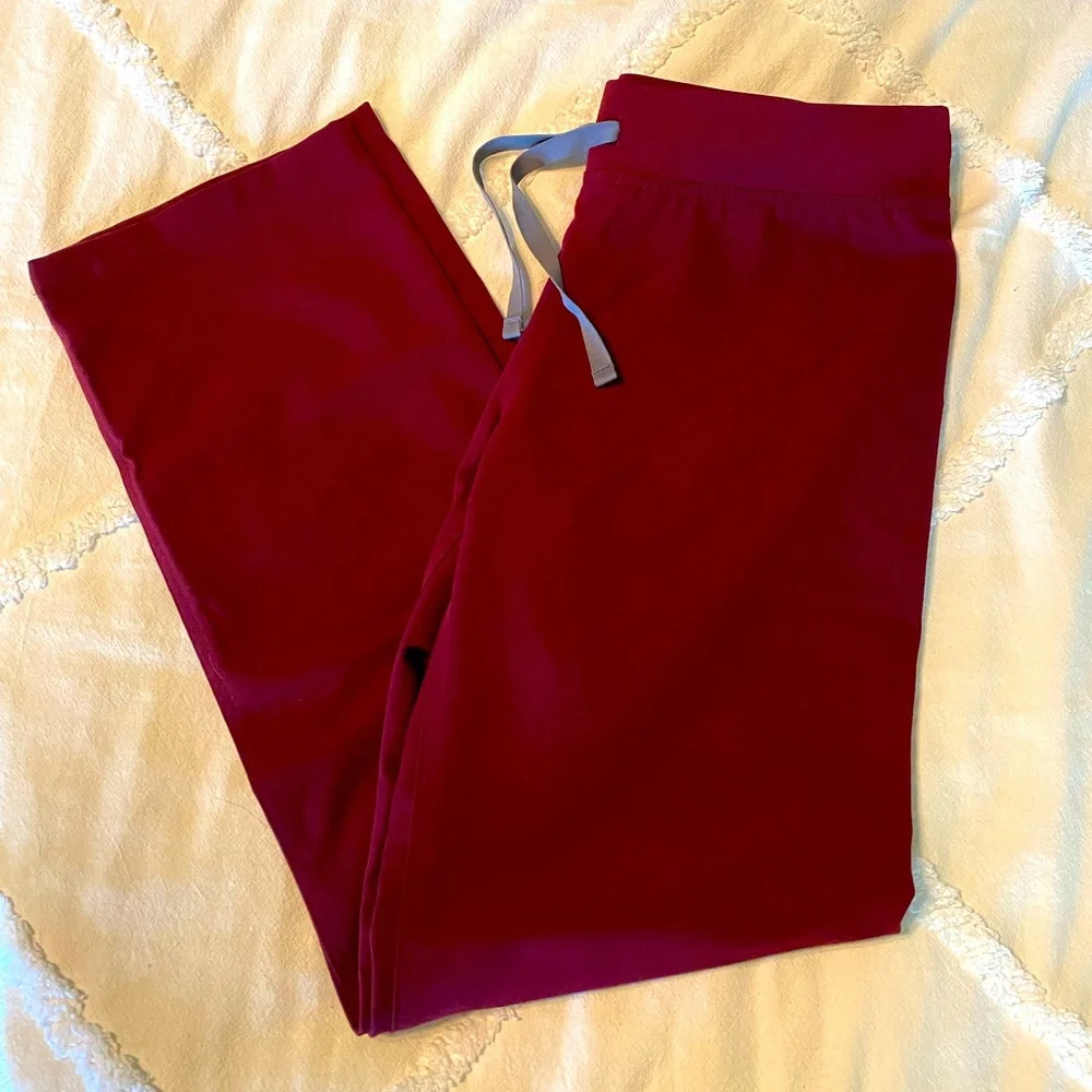 Figs Burgundy Livingston Small Scrub Pants - Picture 1 of 3